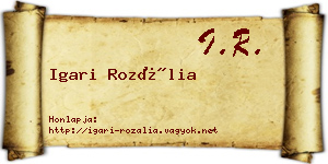 Igari Rozália névjegykártya